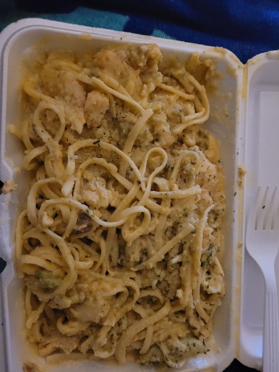 Chopped Salmon and Shrimp Alfredo